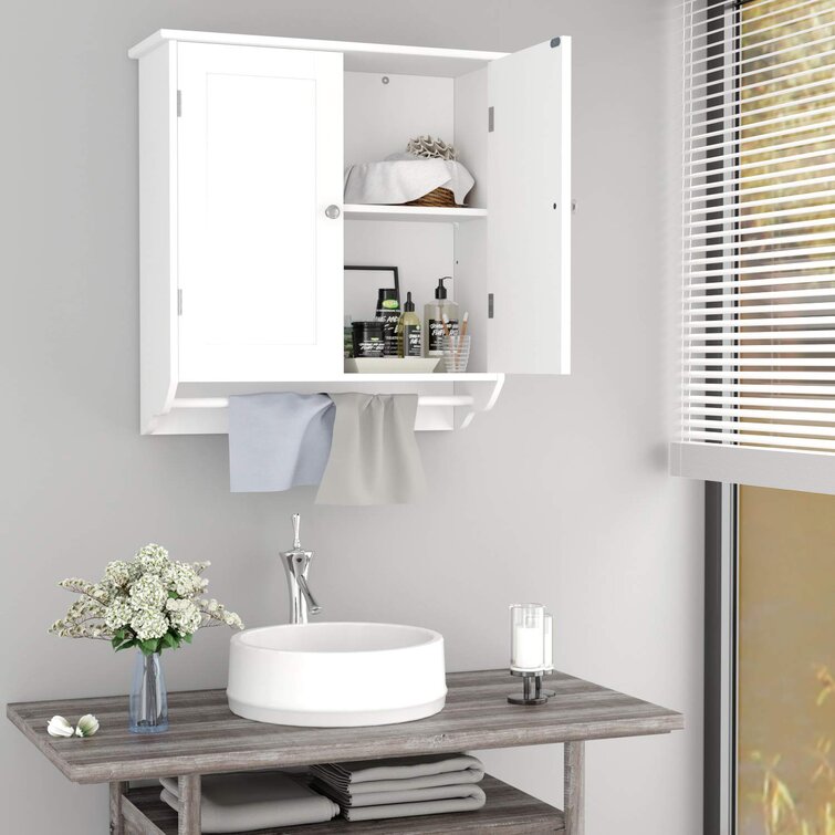 Medicine cabinet with discount mirror and towel bar